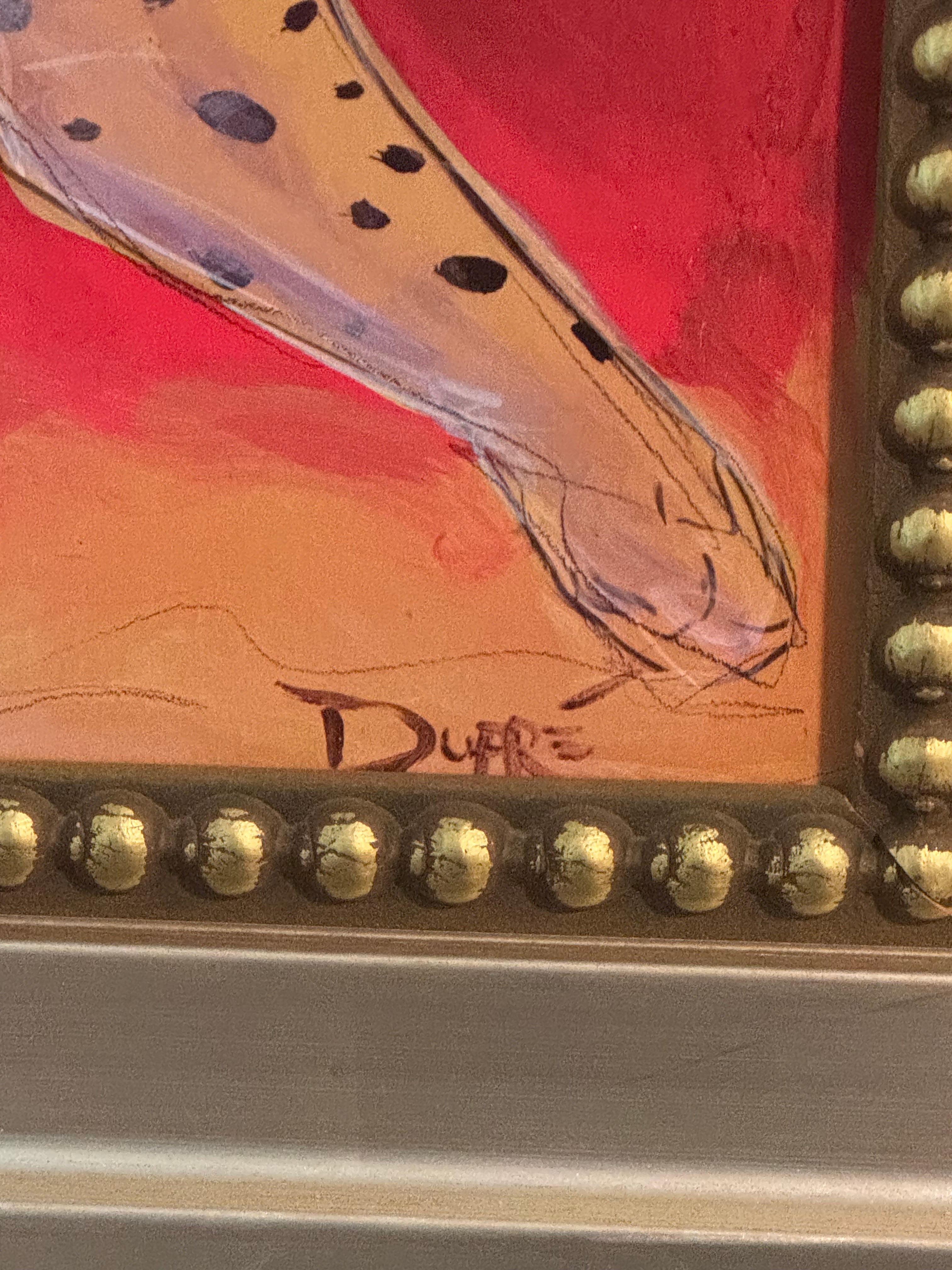 Woman Walking Cheetah Framed Print