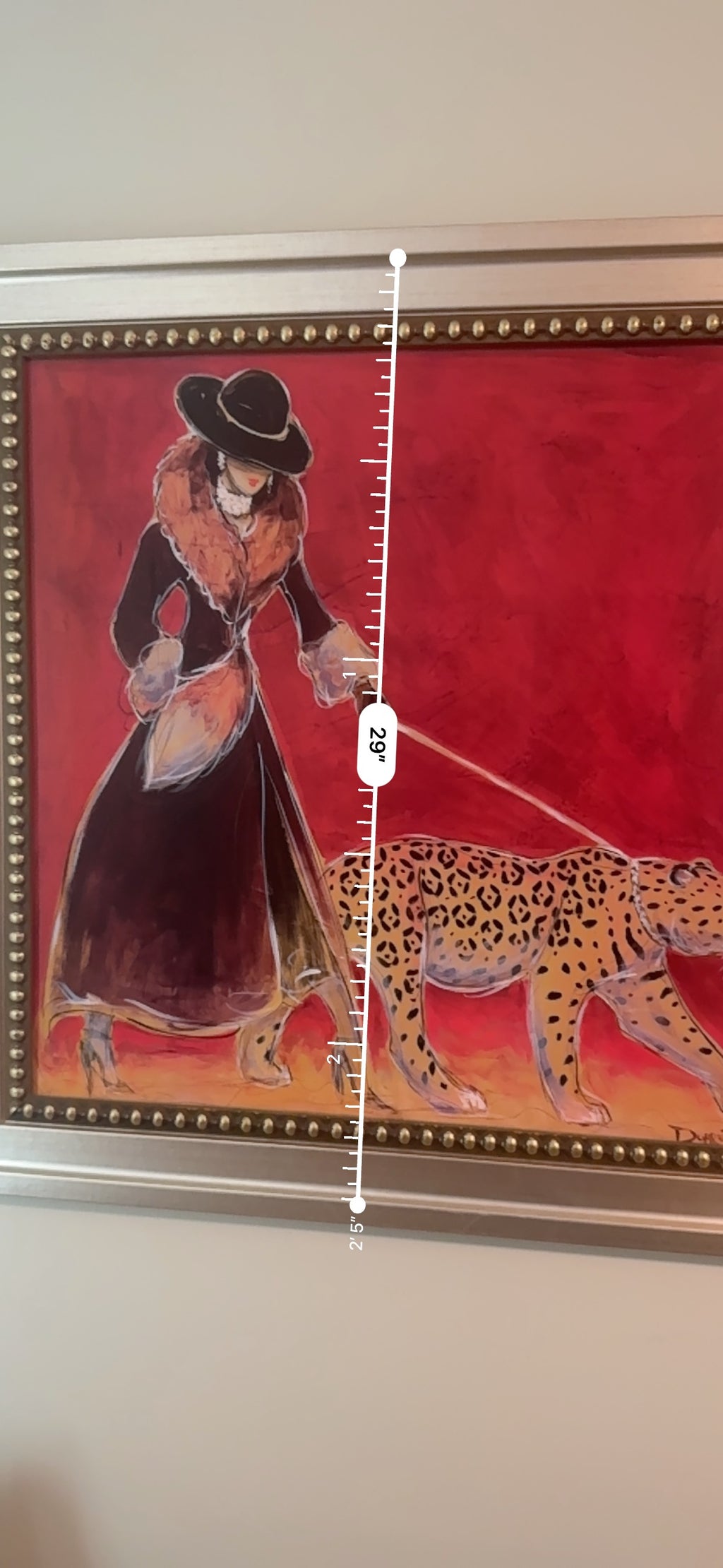 Woman Walking Cheetah Framed Print