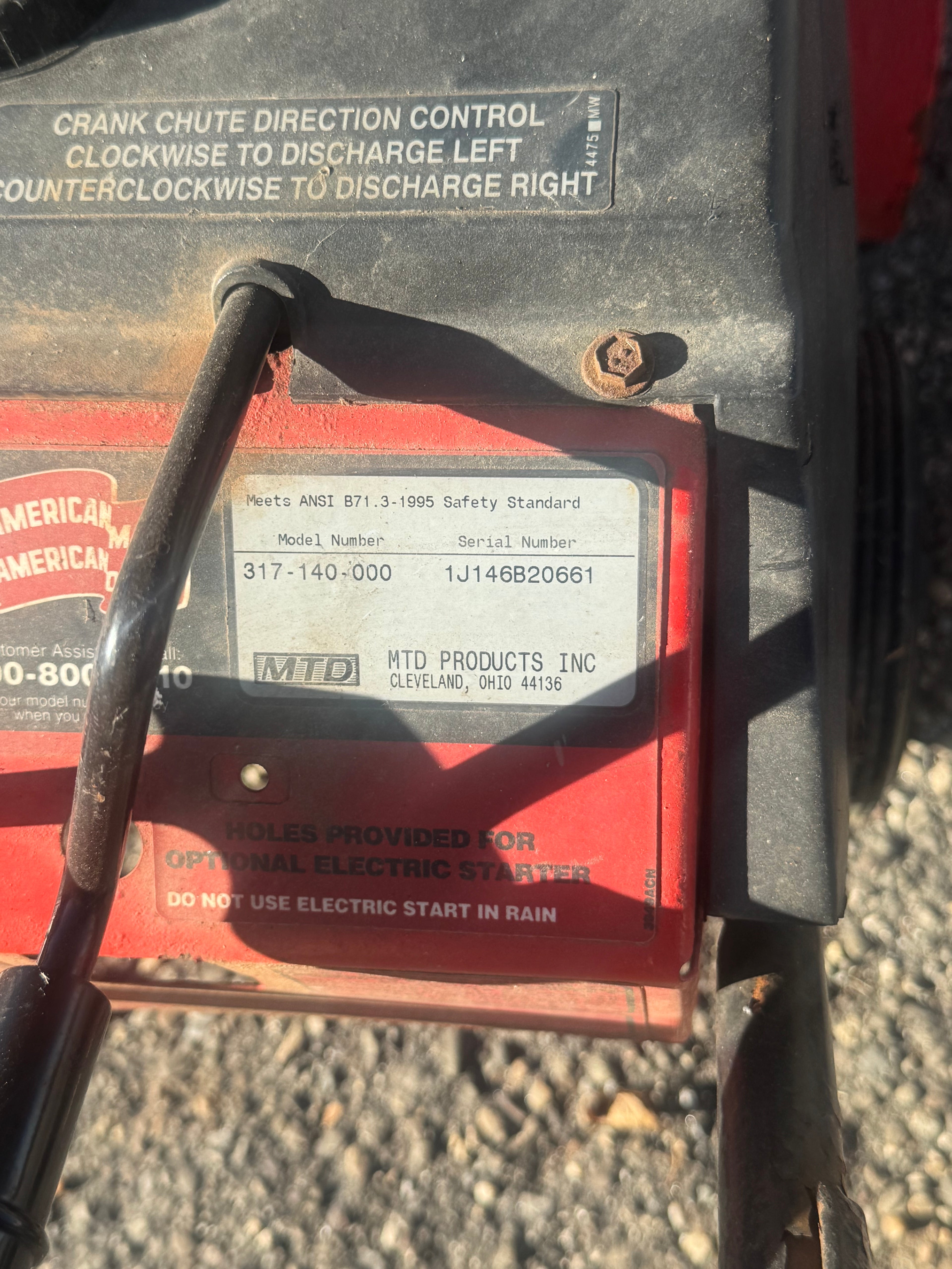 MTD Yard Machine Snow Blower