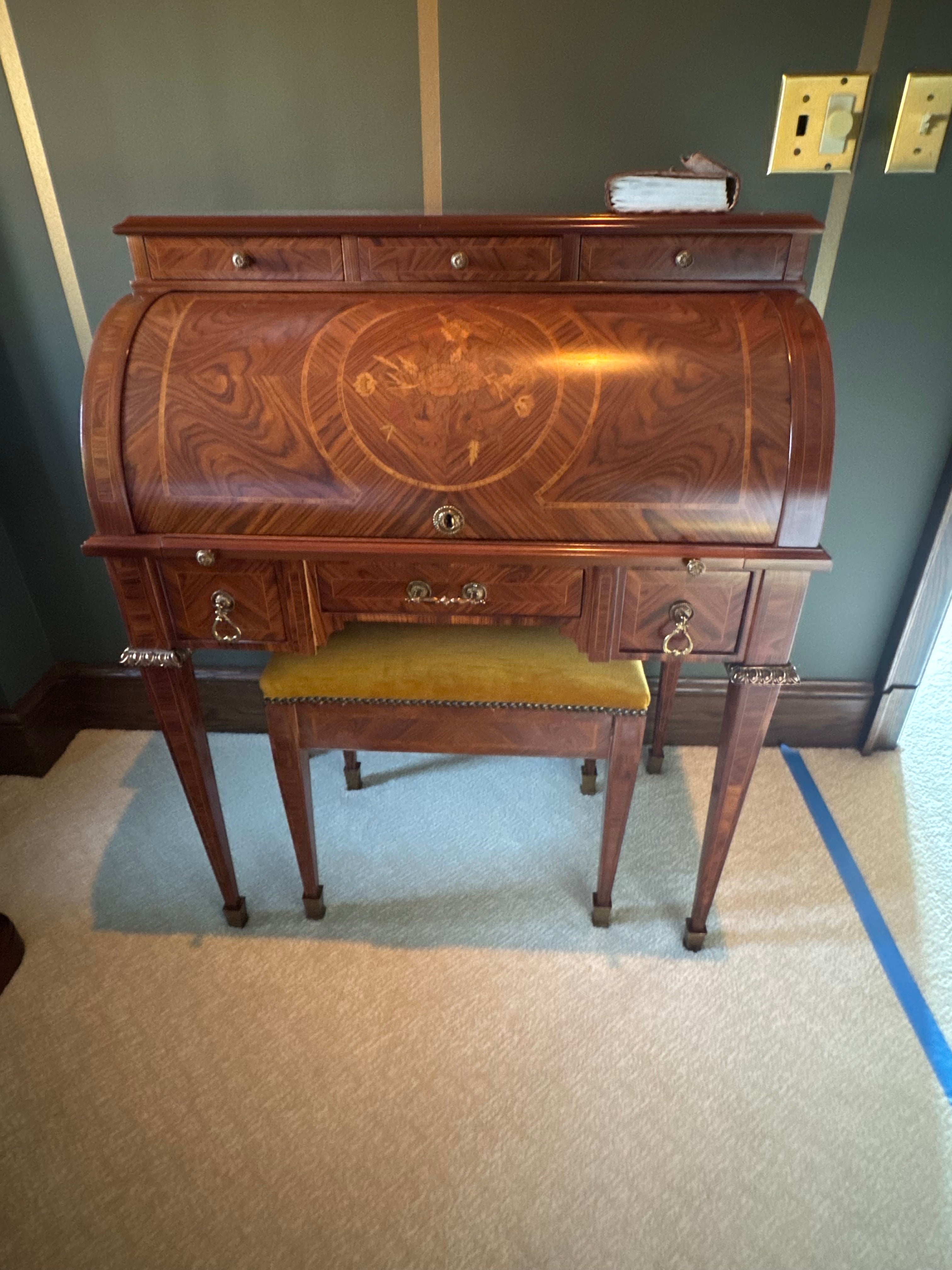 Antique  Cylinder desk w/ Bench