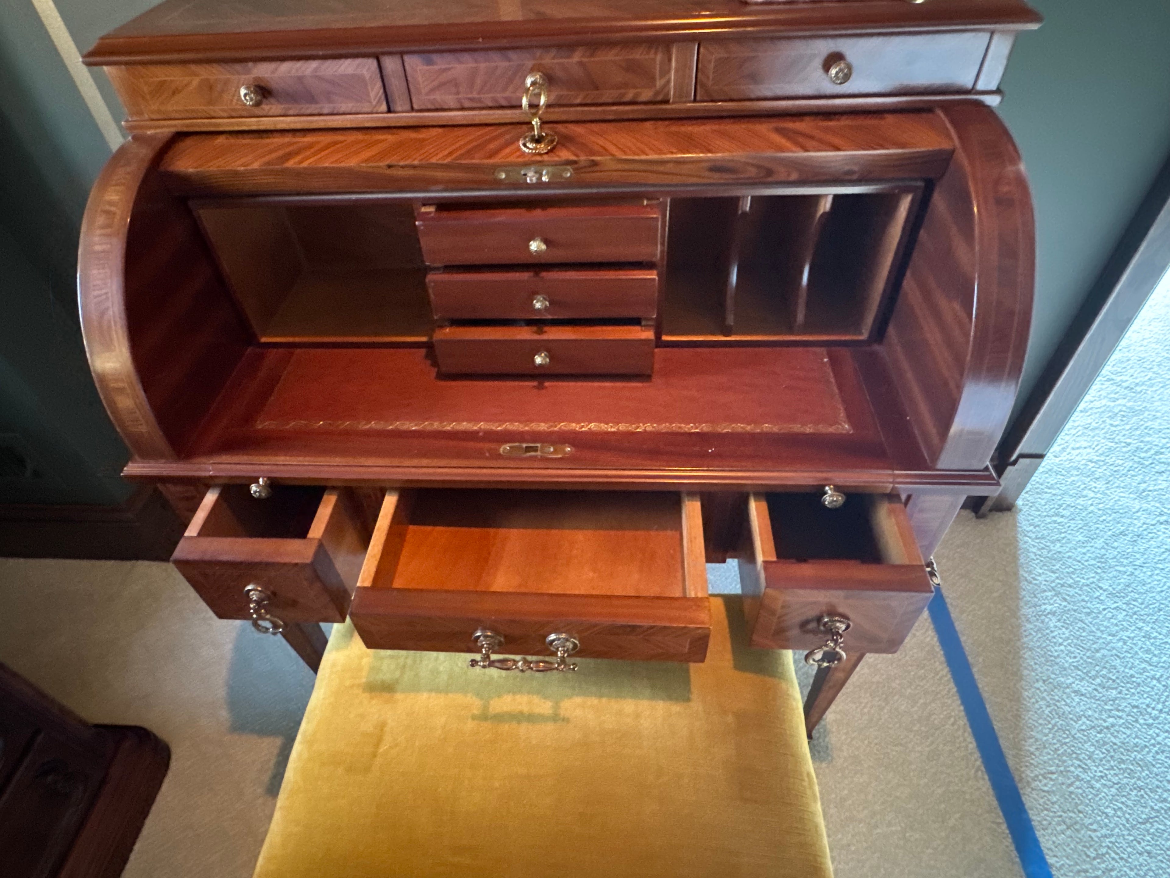 Antique  Cylinder desk w/ Bench